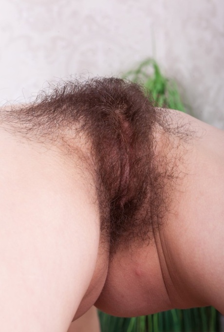 Skinny flat chested maid doffs uniform to bend over & spread very hairy pussy 58666046